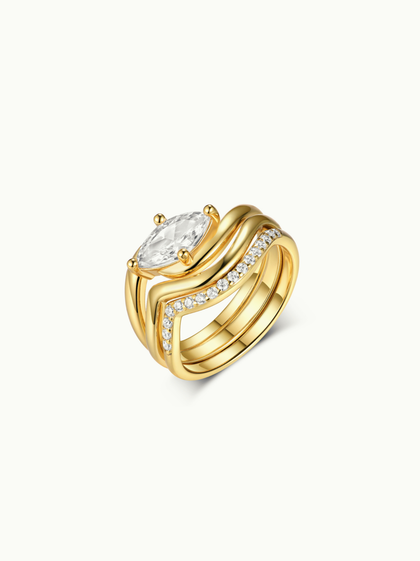 NW14M925Y2 Luméne Marquise Trio Ring Set - Image 1