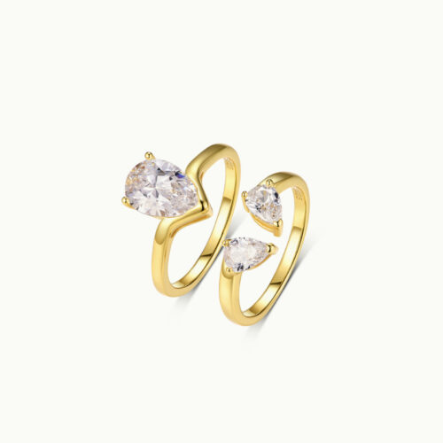 Luméne Triple Pear Ring Set
