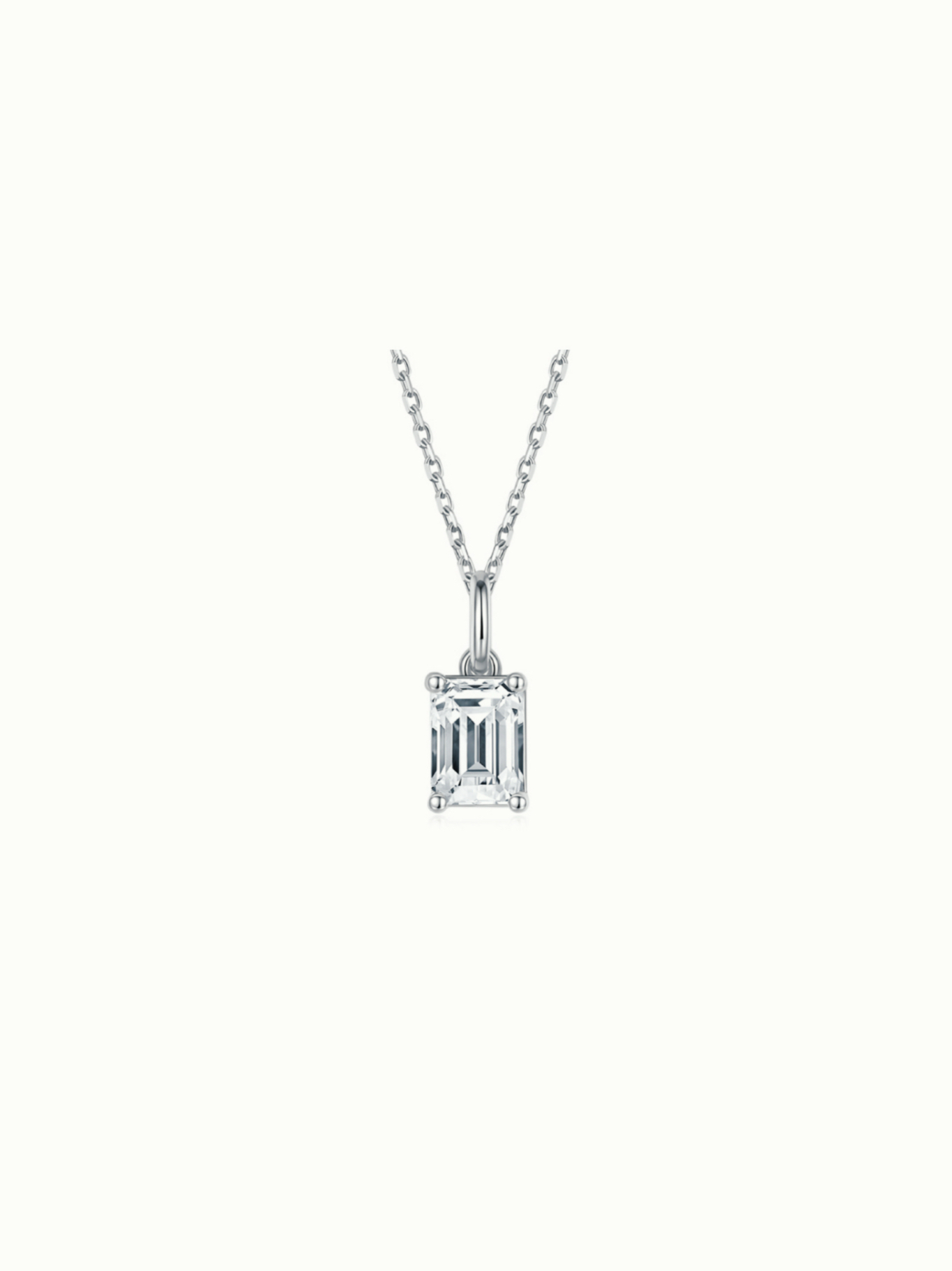 O90D925W2 Elysée Emerald Cut Solitaire Pendant - Image 1