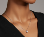 Elysée Square Cut Solitaire Pendant - Image 2