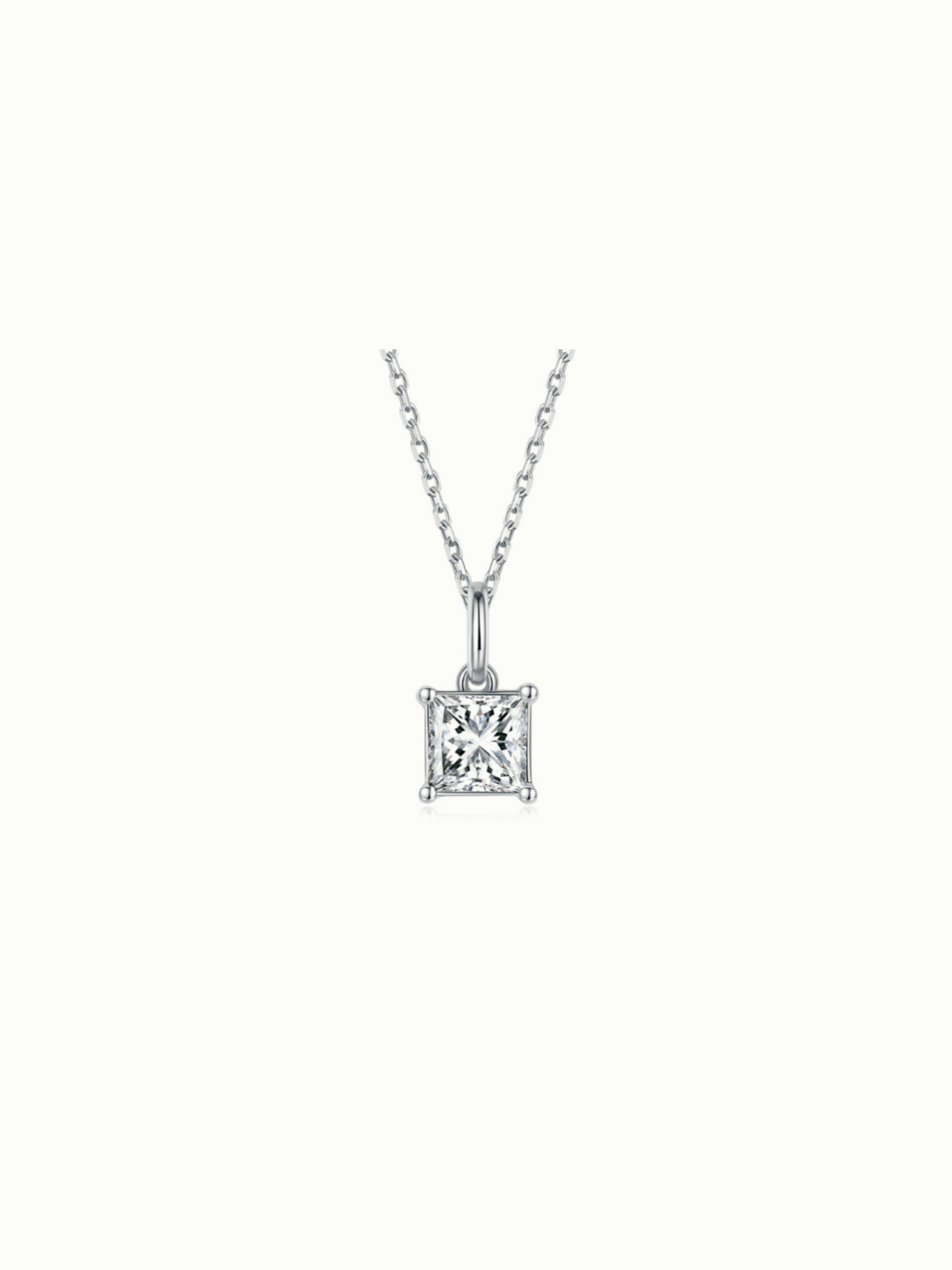 O90E925W2 Elysée Square Cut Solitaire Pendant - Image 1